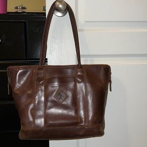 Baseballism leather tote.
